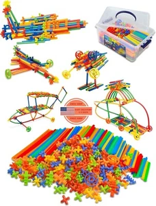 Juguetes de construcción STEM de 600 piezas juguetes de construcción con pajitas - Picture 1 of 7