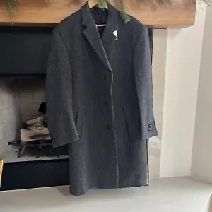 Jos A Bank Men 100% MERINO Wool Front Button Overcoat size 42R - Picture 1 of 8