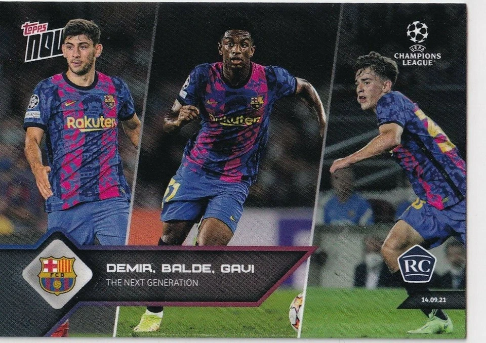 Topps Now 2021 Champions League Card 18 Demir, Balde, Gavi Rookie Card RC - Image 1 of 2