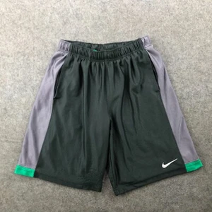 Nike Shorts Boys Medium Gray Green Dazzle Shinny Athletic Basketball Youth Y2K - Picture 1 of 14