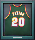 Seattle Sonics Gary Payton Autographed Framed Green & Red Jersey Beckett 206947