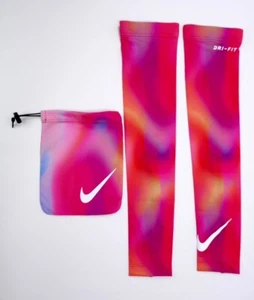 Nike Solar Golf Arm Sleeves Laser Crimson/White Womens M/L - Picture 1 of 2