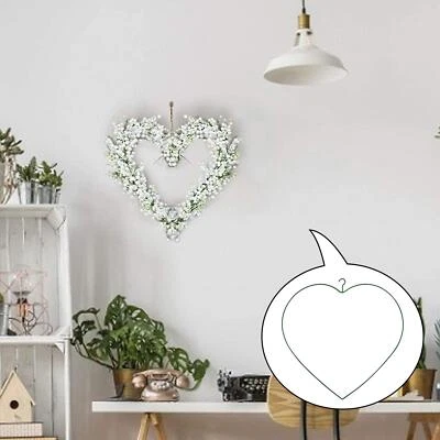 Heart Shaped Wire Wreath Frame Valentines Day Decoration for Crafts Supplies - image 1 of 4