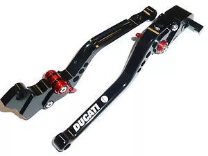 Ducati 821 MONSTER 2014-2021 LONG BLACK BRAKE & CLUTCH LEVERS SET TRACK ROAD NEW - Picture 1 of 8