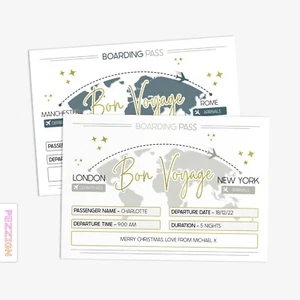 Personalised Boarding Pass Ticket Surprise Holiday Trip For Birthday Christmas - Picture 1 of 8