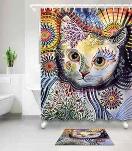 Cheetah Coloured Waterproof Bath Polyester Shower Curtain Liner Water Resistant - Imagen 1 de 8