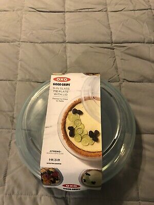OxO Good Grips 9'' Inch Glass Pie Plate W/Lid 1 Count Bowl/plate And Lid Strong • 13.15£