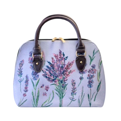 Signare Tapestry Hand Shoulder Crossbody Bag For Woman Floral Lavender Design - Image 1 of 4