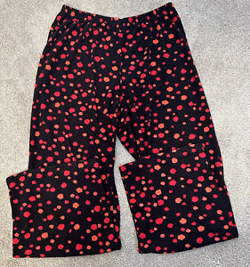HUE Women’s Pajama Pants Black Red Fleece Lounge Size Medium