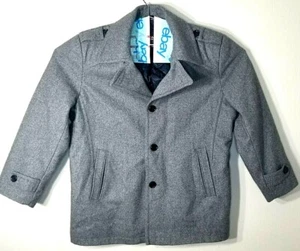 Michael Kors Mens L Light Gray Wool Blend Winter Short Dress Coat Jacket - Picture 1 of 5