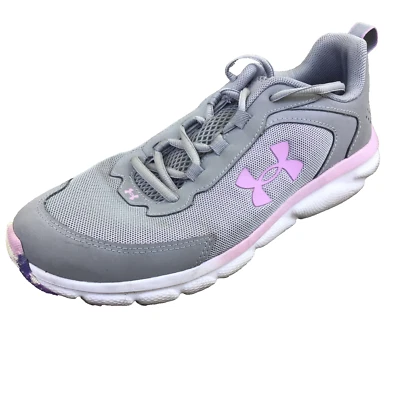 Under Armour Juvenil Talla 7Y Assert 3024634-100 Rosa Gris Zapatos para Correr Tenis Foto 1 de 4