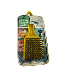 Empire BBQ Grill Brush Scaper Yellow Brass Bristle Vintage NOS - Picture 1 of 4