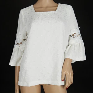 Calvin Klein Square Neck Embroidered Blouse Women's Medium NWT - Picture 1 of 8
