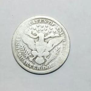 1898, 25 Cents USA Barber Quarter Silver High Value Coin-a4 - Picture 1 of 6