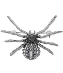 $28 anne klein black spider pin brooch j12 - Picture 1 of 2