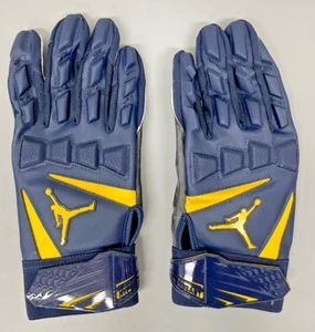 NIKE JORDAN HYPERBEAST 2.0 NCAA MICHIGAN WOLVERINES LINEMAN FOOTBALL GLOVES, 2XL - Picture 1 of 4