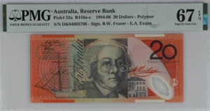 1994-96 Australia 20 Dollars P53a Polymer UNC PMG 67 - Picture 1 of 2