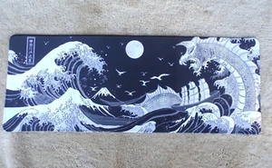 Waves and Dragon Desk Mat Mouse Pad 31 x 11 inch; t1 - Picture 1 of 6