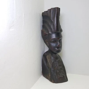 Escultura de busto de madera tribal africana tallada a mano de colección - Imagen 1 de 15