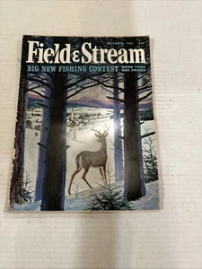Field & Stream Dec 1961 vintage hunting & fishing mag beautiful painted cover - Foto 1 di 9