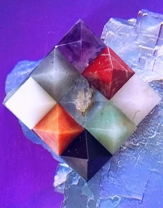 LARGE SOLID 9 CHAKRA Crystal PYRAMID 3D VASTU Grid, Feng Shui, ON CRYSTAL PLATE - Picture 1 of 1