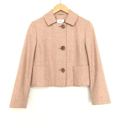 Akris Punto Tan / Brown Plaid 100% Wool Blazer Jacket EUC Women's 4 - Image 1 of 4