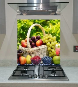 Splashback Toughened Glass  Modern Unique Basket of Fresh Fruit Nature Any Sizes - Picture 1 of 3