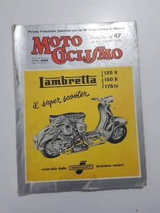 MOTOCICLISMO 47 1959 PRIMO FASCICOLO SPECIALE LAMBRETTA 125 150 LI 175 TV - Imagen 1 de 4