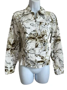 Chico's Size 0 XS Beige Floral Long Sleeve Jacket - Picture 1 of 8