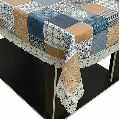 PVC Printed 6 Seater Dining Table Cover in Rectangle Shape US - Image 1 of 4