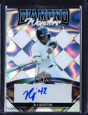 2024 Leaf Metal Diamond Wonders Autographs Lava Silver #DWRJA RJ Austin 19/25 - Image 1 of 2