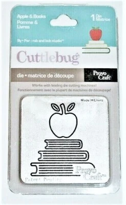 School Apple & Books Cuttlebug Die 37-1557 NEW! - Image 1 of 2