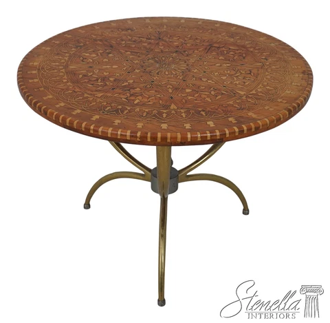 60454EC: Moroccan Round Inlaid Modern Design Cocktail Table	 Cover