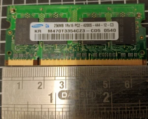 SAMSUNG M470T3354CZ3-CD5 256MB PC2-4200S DDR2 444MHZ 200PIN LAPTOP SODIMM MEMORY - Picture 1 of 4