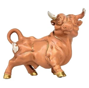 Vintage Mid Century Modern Porzellan 24kt Goldrand Kampfstier Figur - Bild 1 von 12