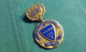 American Society Civil Engineers 1910 Vintage Member Chicago Convention Medal - Picture 1 of 3