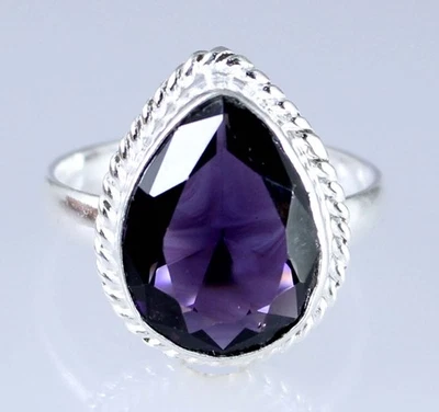 12.85 Ct Natural Boysenberry Sapphire 14 x 10 mm Pear Gems Certified Men's Ring - Image 1 of 4