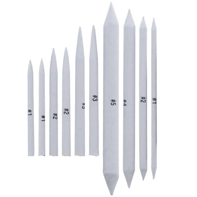 U.S. ART SUPPLY US Art Supply 10pc Blending Stump Tortillon Stick Set Pastel Chalk Drawing