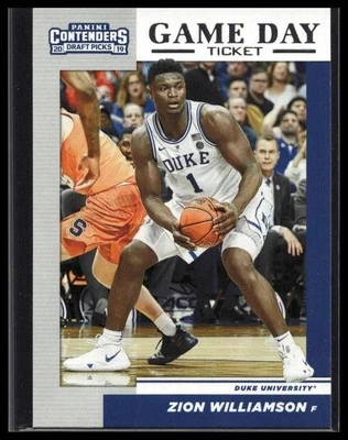 2019 Panini Contenders Draft Picks #1 Zion Williamson Game Day Ticket - Image 1 of 2