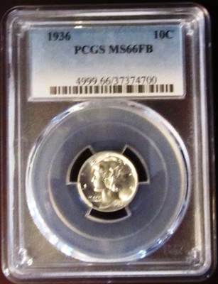 1936 Mercury Dime, PCGS MS 66 Full Band - Image 1 of 2