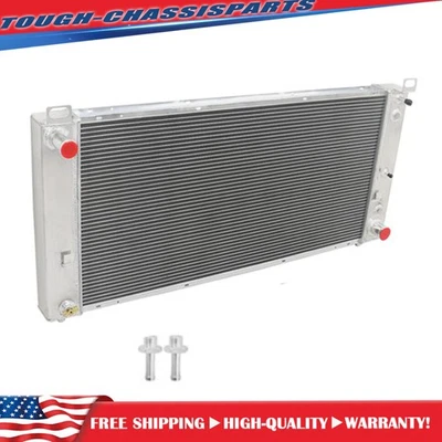 铝制散热器 34 英寸 3 行适用于雪佛兰 Silverado Tahoe GMC Sierra Yukon 1500 2500 — 第 1/4 张图片