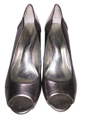 Zapatos de salón Style & Co para mujer punta abierta trinty plateados EU 37 UK 4.5 US talla 6.5 Foto 1 de 4
