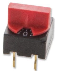 1x ERG10-412/2 ERG Drehcodierter Schalter, ROTER Regler 10 Positionen 30V 125mA BCD - Bild 1 von 1