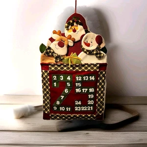 Vintage 1980s–1990s Santa Claus Advent Calendar Fabric Wall Hanging w/ 24 Pocket - Picture 1 of 6