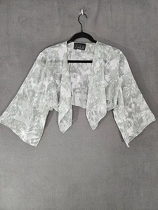 Cardigan vintage Alex sera grande trasparente copricostume verde salvia manica svasata - Foto 1 di 7