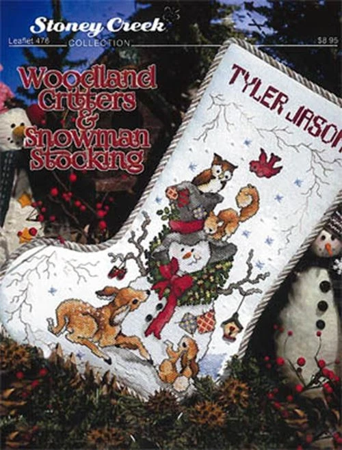 Woodland Critters & Snowman Stocking LFT476 by Stoney Creek cross stitch pattern - Image 1 of 1