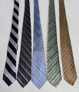 Herren Krawatte Krawatte Menge 5 Streifen Hugo Boss Haggar American DKNY Towncraft - Bild 1 von 14