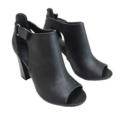 Women Wild Diva Bologna Heeled Ankle Open Peep Toe Boots Shoes Black 7.5 - Image 1 of 4