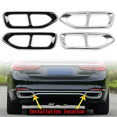 2x Tail Muffler Exhaust Pipe Output Cover Trim Fits BMW 7 Series G11 G12 2016-18 - image 1 of 4