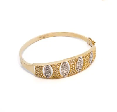 Goldarmreif, Goldarmspange mit Zirkon, Gelbgold 585 14 KT - Bild 1 von 4